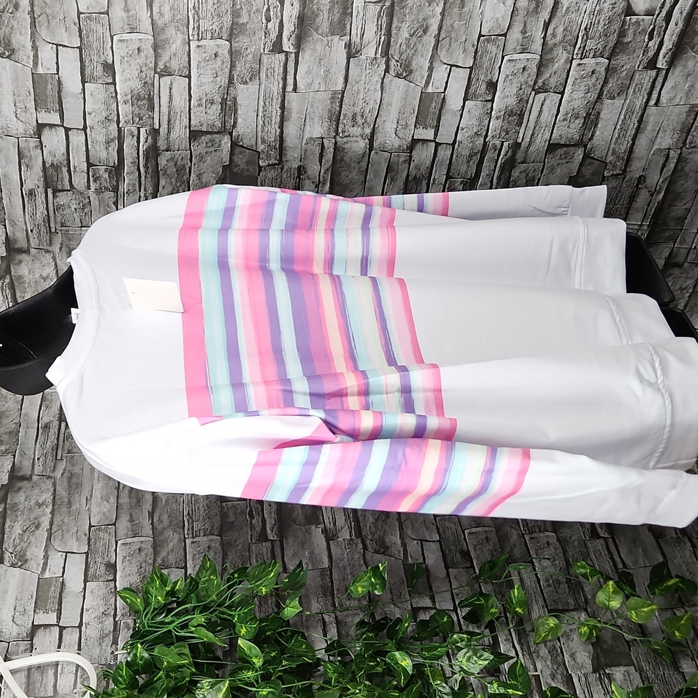 Pixie Lady Watercolor Striped Pullover Sweatshirt - Picture 6 of 8